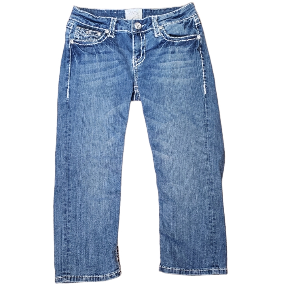 LA Idol Low Rise Denim Western Capri Jeans Size 30